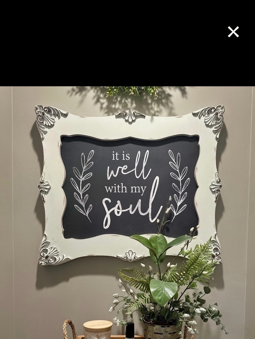 White Wood Framed Wall decor - "It Is Well With My Soul" + A GIFT 🎁